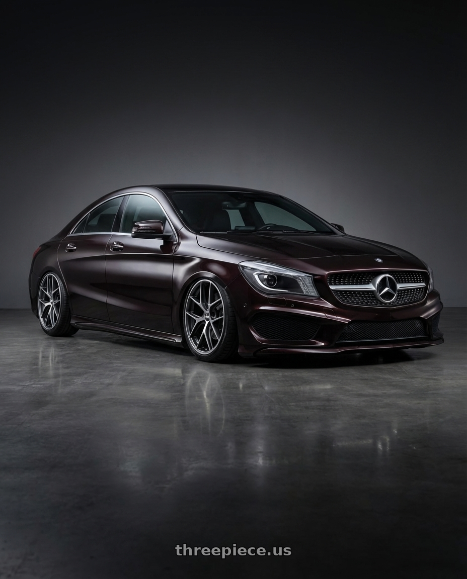 2018 Mercedes-Benz CLA C117 with BBS CC-R 5x112 19x8.5+30 Graphite w/ Diamond Cut Face wheels