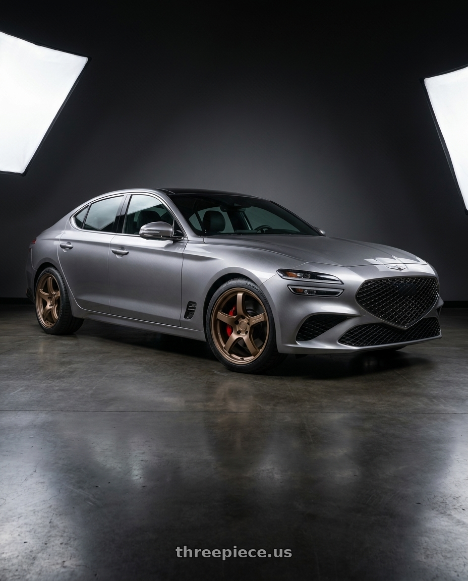2026 Genesis G70 3 3 with Gram Lights 57CR 5x100 18x9.5+38 Bronze II wheels