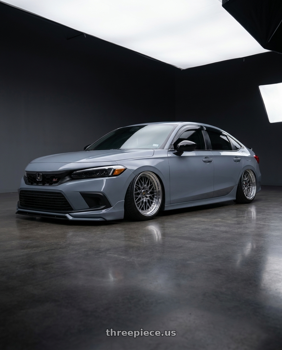 2022 Honda Civic Si with Work Vs-Xv 5x114.3 19x9.5+22 L Disk Brilliant Silver Black wheels