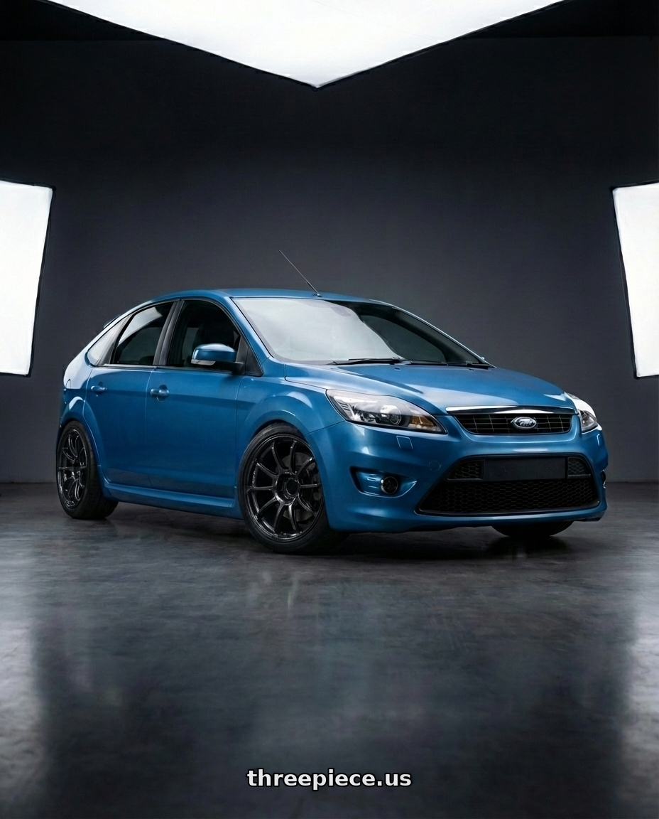 Ford focus st 2009 Santorini blue  with Advan Racing RZ-DF2 5x112 20x11.0 +35 RACING TITANIUM BLACK wheels