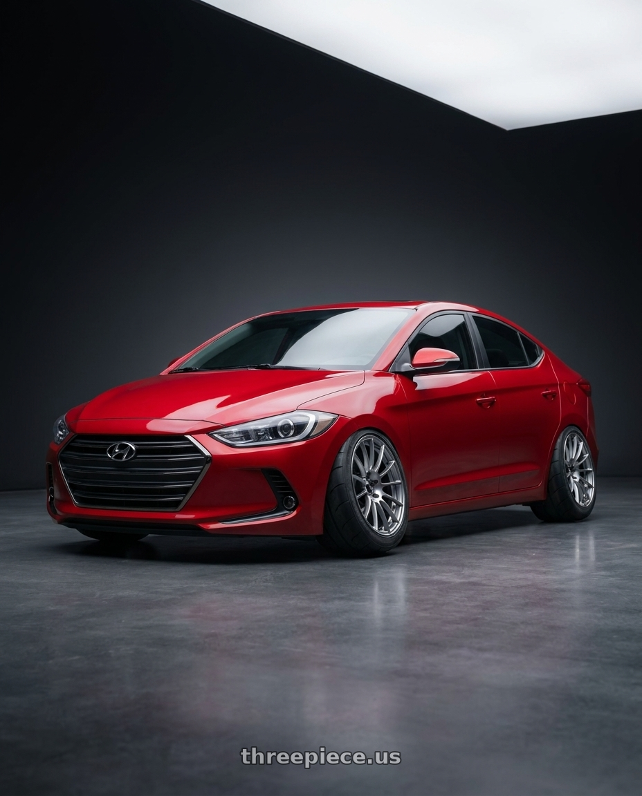 2017 Hyundai Elantra with WedsSport SA-72R Wide Spec 5x114.3 17x9.5+47 Circuit Silver II wheels