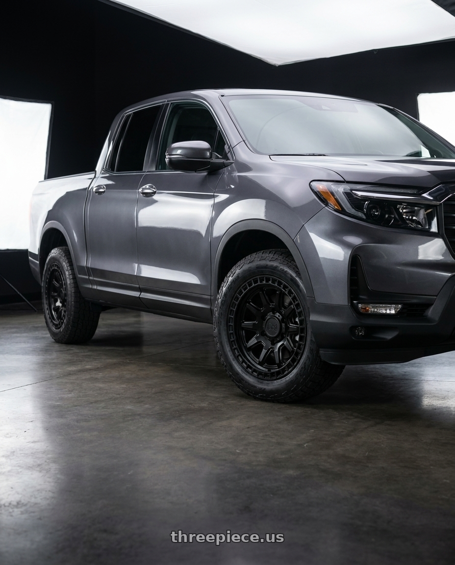 2021 Honda Ridgeline Sport with Black Rhino CALICO 5X120 17X8.5 +34 MATTE BLACK wheels