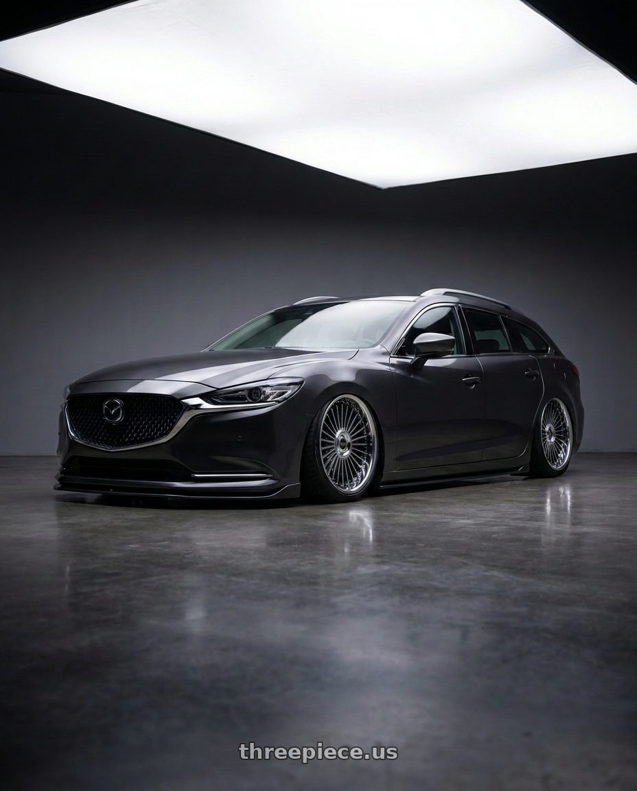 2019 Mazda 6 wagon with Work Emitz Black Polish 5x114.3 19x8.0 +38 wheels