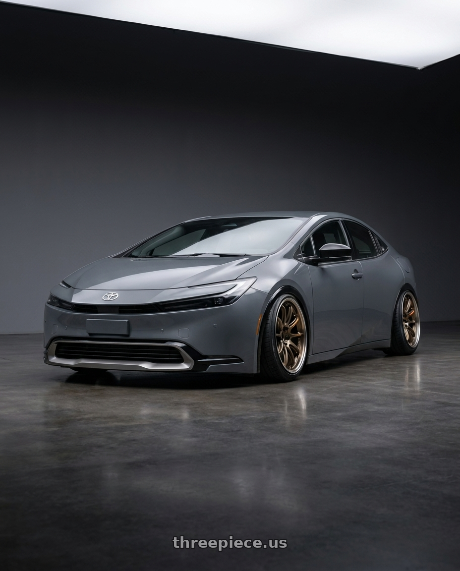 2024 Toyota prius with Work Emotion Zr10 4x100 15x5 +48 Titanium Diamond Lip Cut wheels