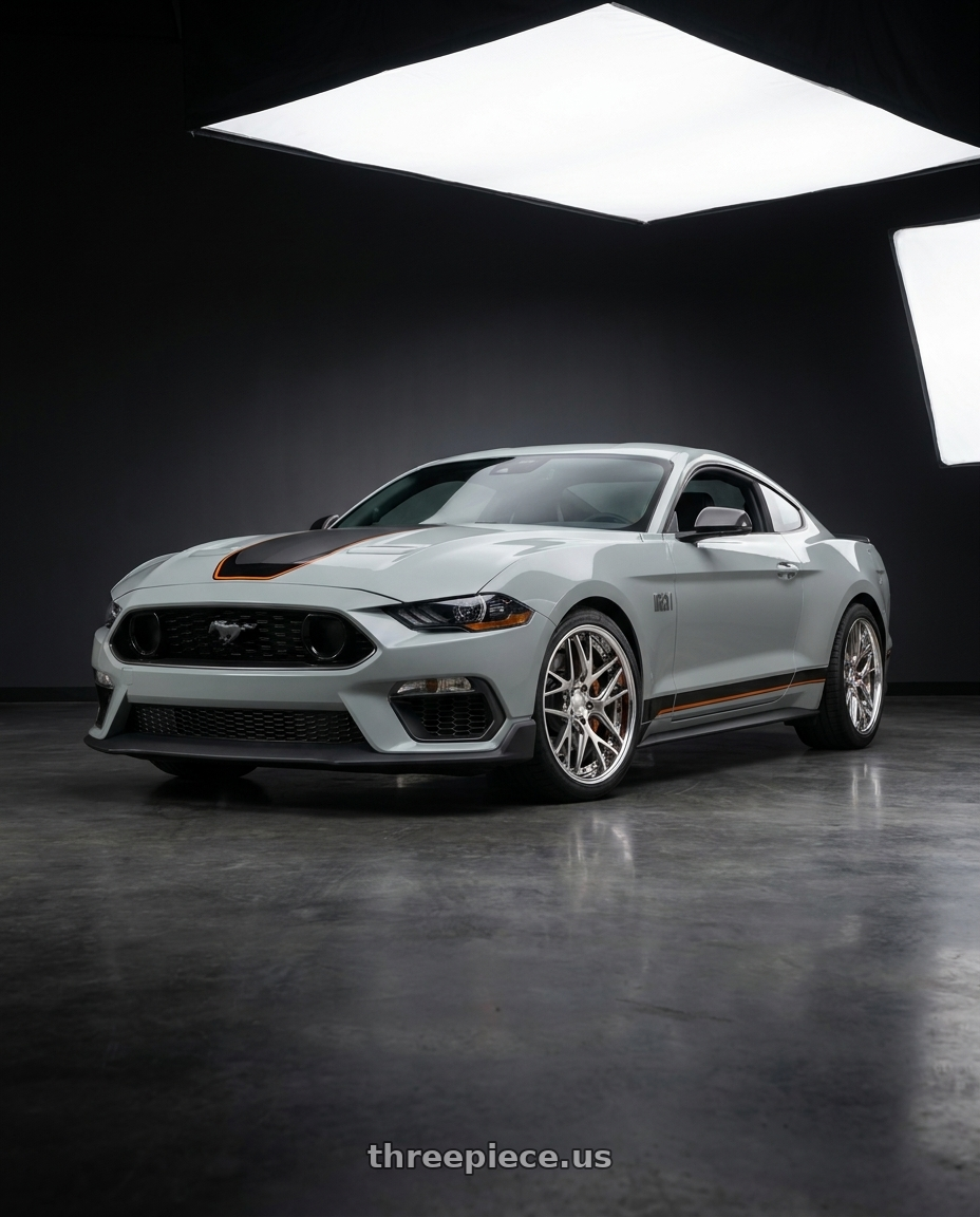 2021 Ford Mustang Mach 1 with Work Gnosis Cvx 5x114.3 19x8+38 O Disk Buff Finish wheels
