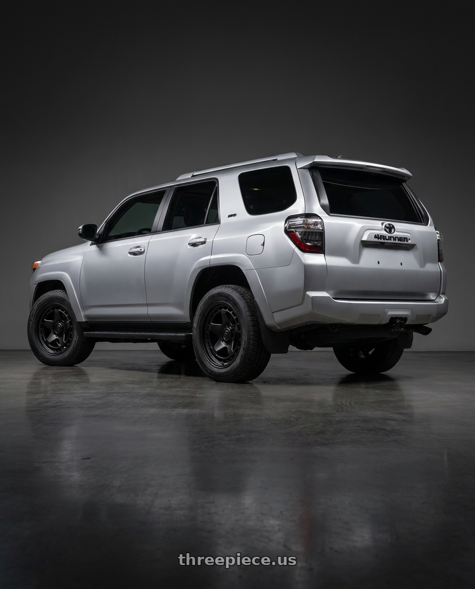 2026 Toyota 4 Runner Limited with Fuel 1PC CORE 6x139.7 17x8.5 +0 Matte Black wheels rear three quarter view square tires