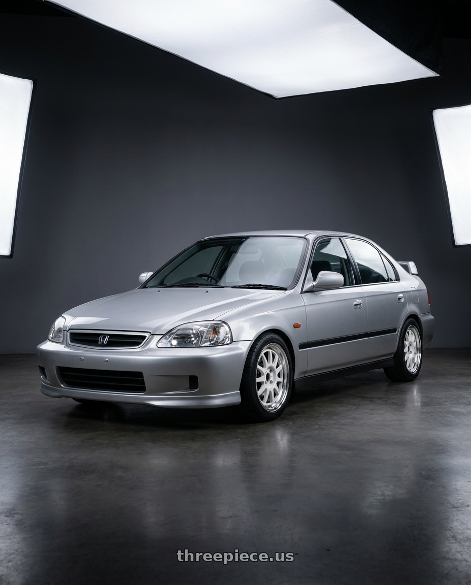 1999 honda civic with WedsSport Racing 2-Piece 4x100 15x7.0+35 White wheels