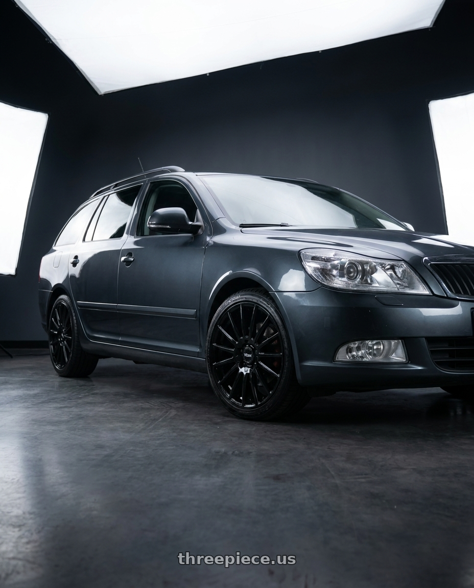 2009 Skoda octavia with V�xx Casina 5x100/5x114.3 16x7+40 Gloss Black wheels