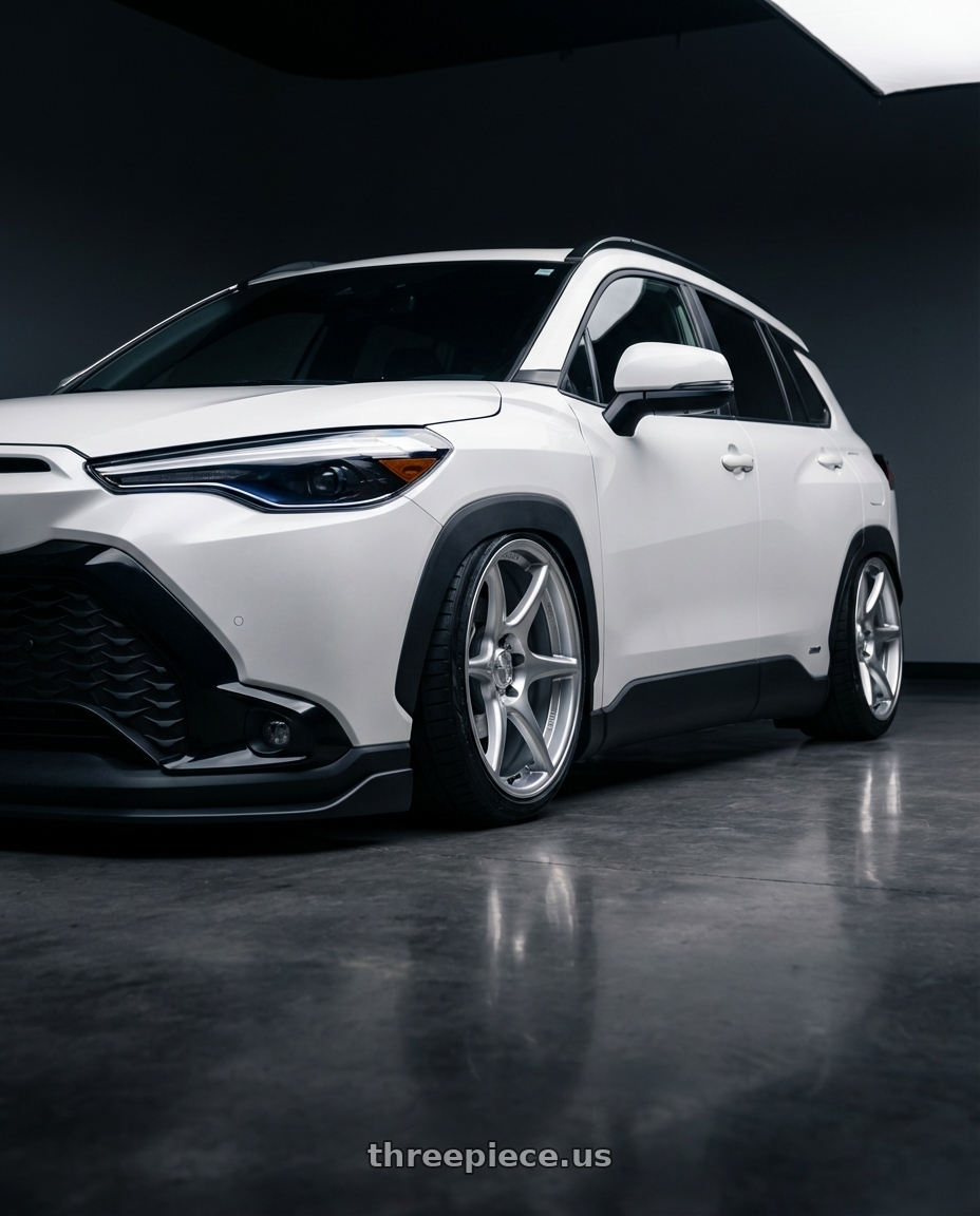 2023 Toyota Corolla Cross XSE Hybrid with Kansei K11S Tandem 5x114.3 18x9 12 Hyper Silver wheels