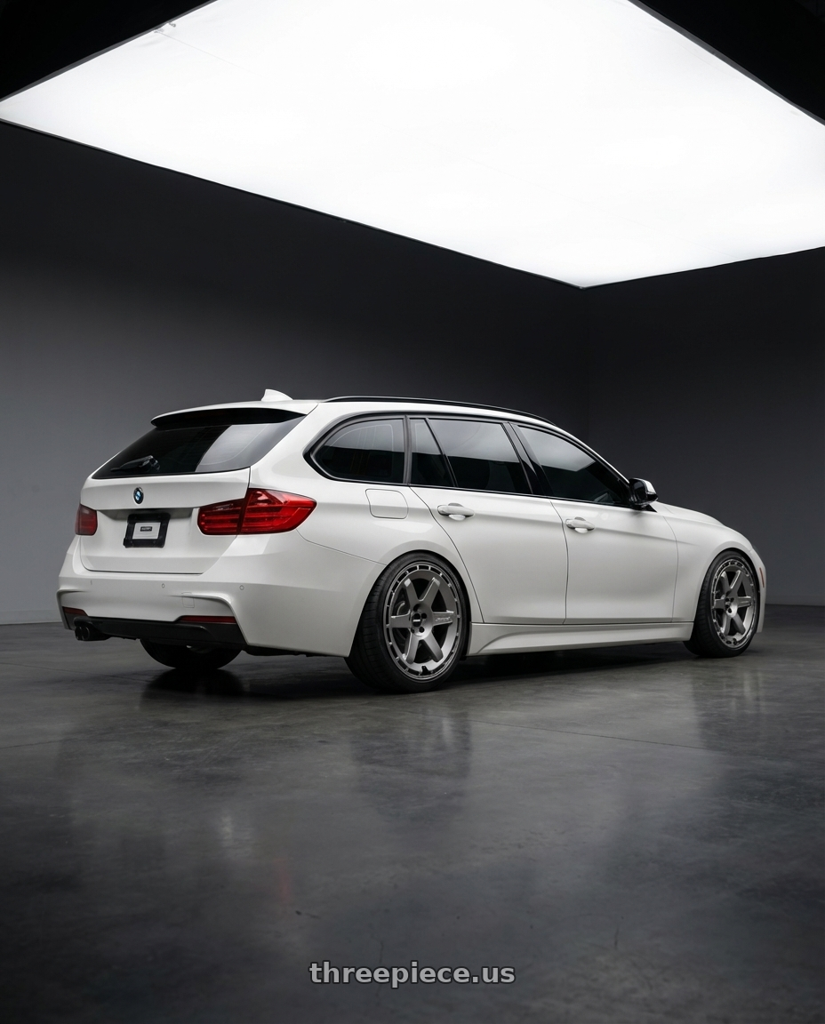 2015 bmw 328d touring m sport  with Rotiform 1PC R185 KB1 5X108 19X8.5 +42 MATTE ANTHRACITE wheels rear three quarter view slight stretch tires