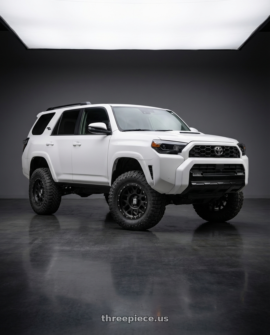 2022 Toyota 4Runner with XD XD127 BULLY 6X139.7 20X9 +18 SATIN BLACK WITH REINFORCING RING wheels front three quarter view lifted stance