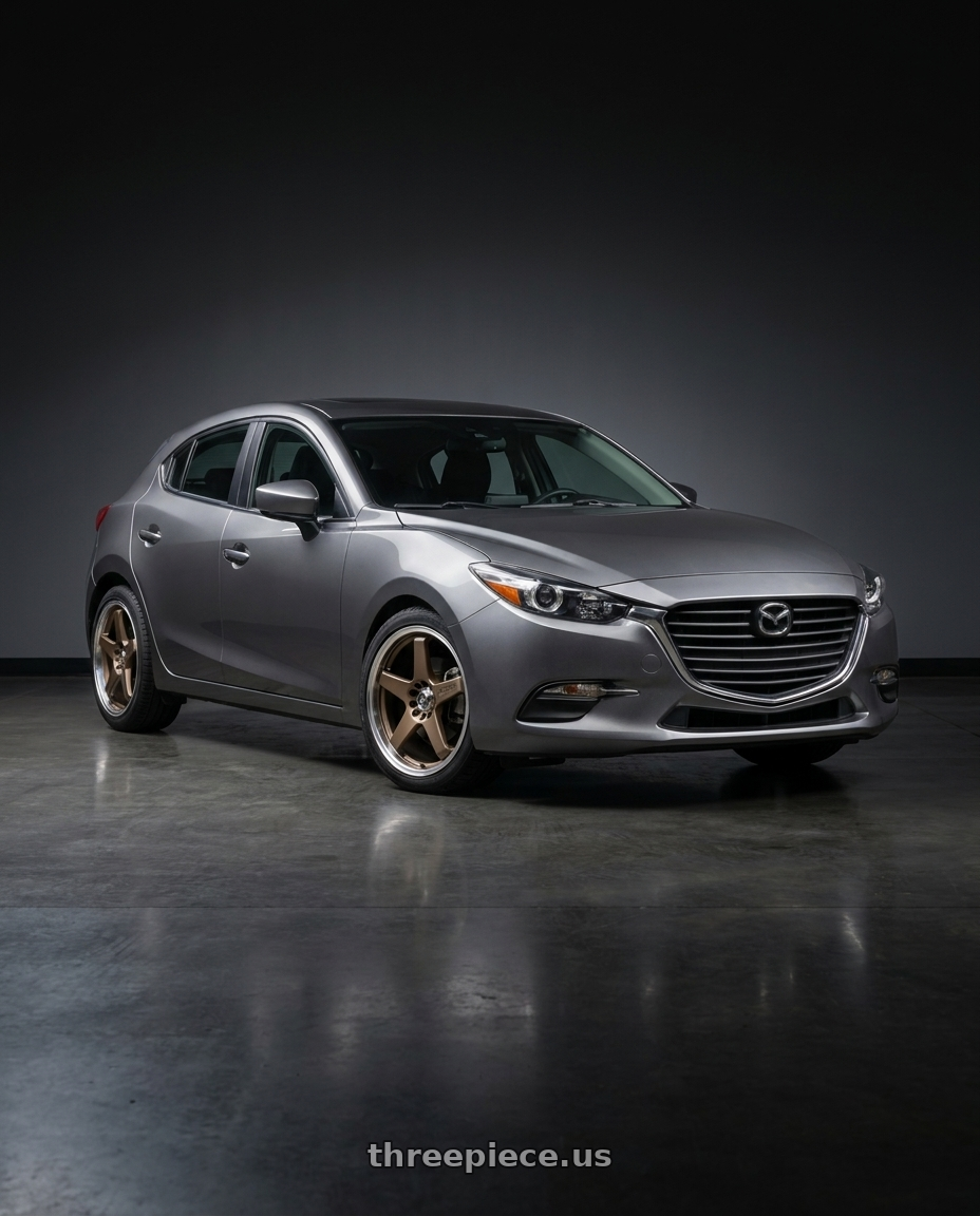 2017 Mazda Mazda3 Grand Touring with Enkei EV5 5x100/114.3 18x7.5+38 Matte Bronze w/ Machined Lip wheels