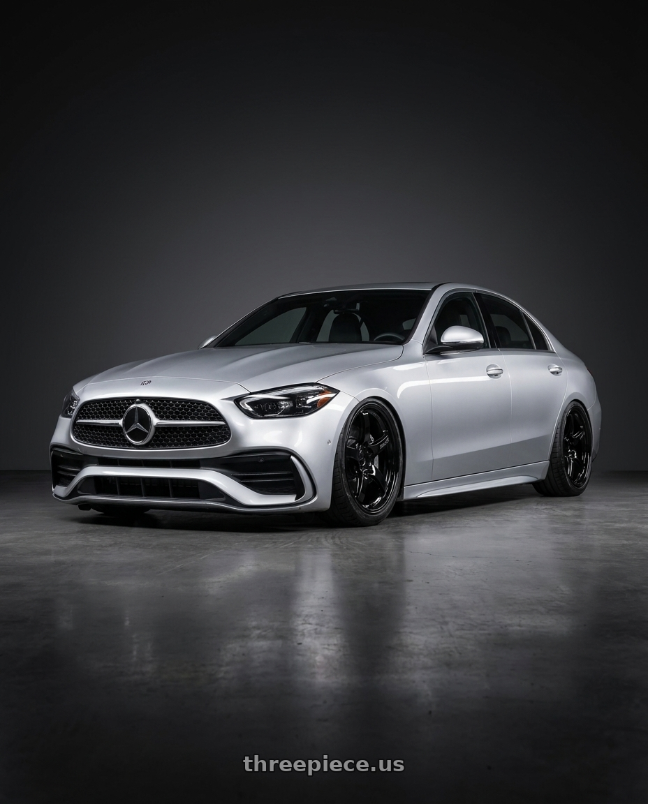 2022 Mercedes-Benz C-Class W206 with Gram Lights 57CR 5x112 19x10.5+35 Glossy Black wheels