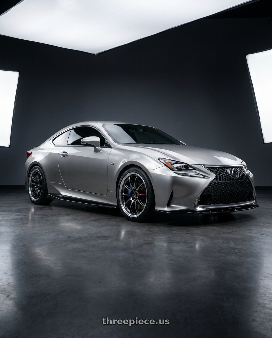 2016 Lexus RC 350 F Sport with Work Emotion Zr10 5x100 18x9.5 +22 Glim Black Diamond Rim cut wheels