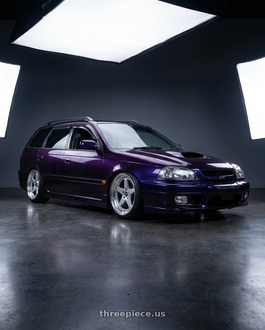 1997 Toyota Caldina with ESR Wheels CS SERIES CS5 5x100 18x8.5 +30 Hyper Silver wheels