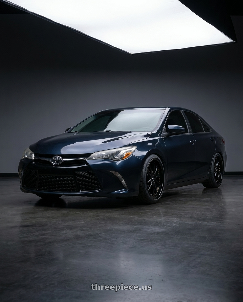 2015 Toyota Camry se with Vors AR5 5x114.3 17x9 +30 All Black Gold Rivet wheels