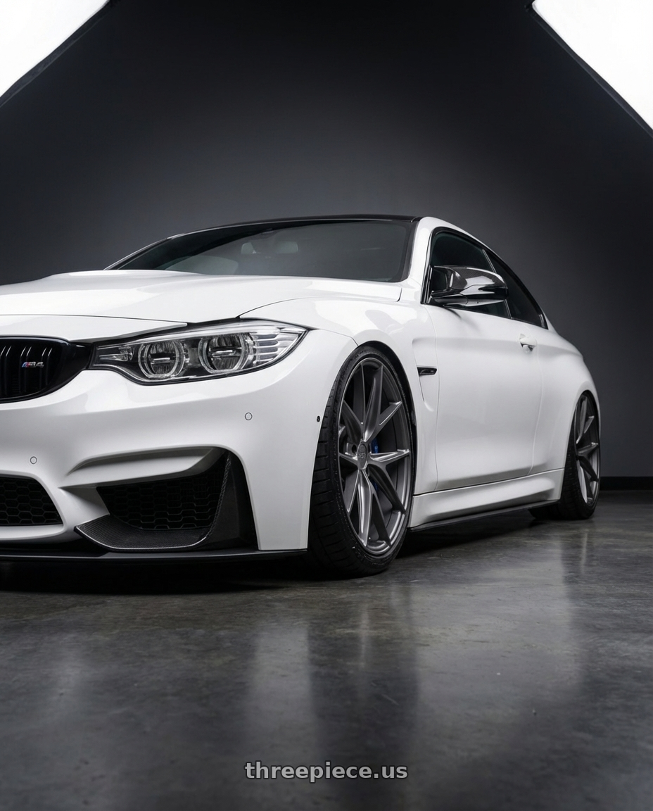 2018 BMW M4 F82 with Niche 1PC M116 MISANO 5X120 19X8.5 +35 MATTE GUN METAL wheels