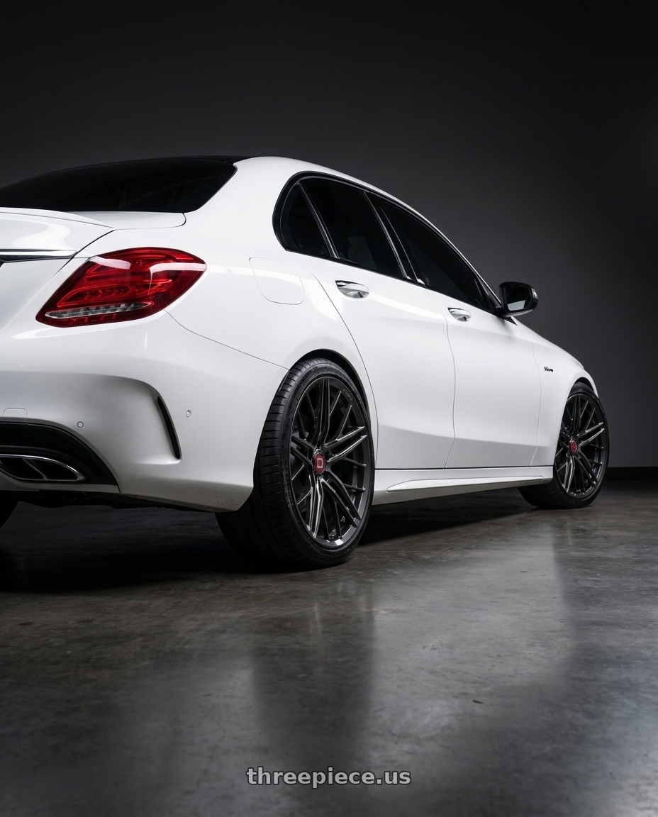 2016 c300 ang with Avant Garde Wheels F53R BLANK 20x11 +BLANK Dark Graphite Metallic wheels rear three quarter view square tires
