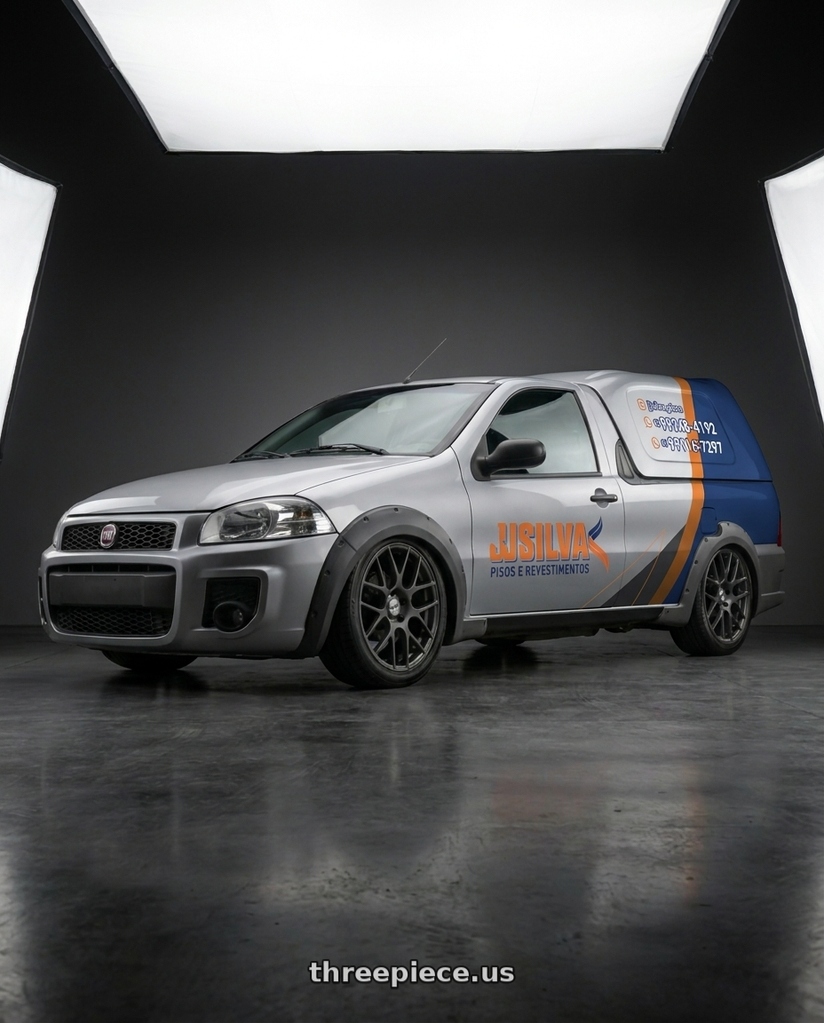 fiat strada 2011 prata com baú - adesivada with TSW NURBURGRING 5X114.3 17X7.5 +45 MATTE GUNMETAL wheels