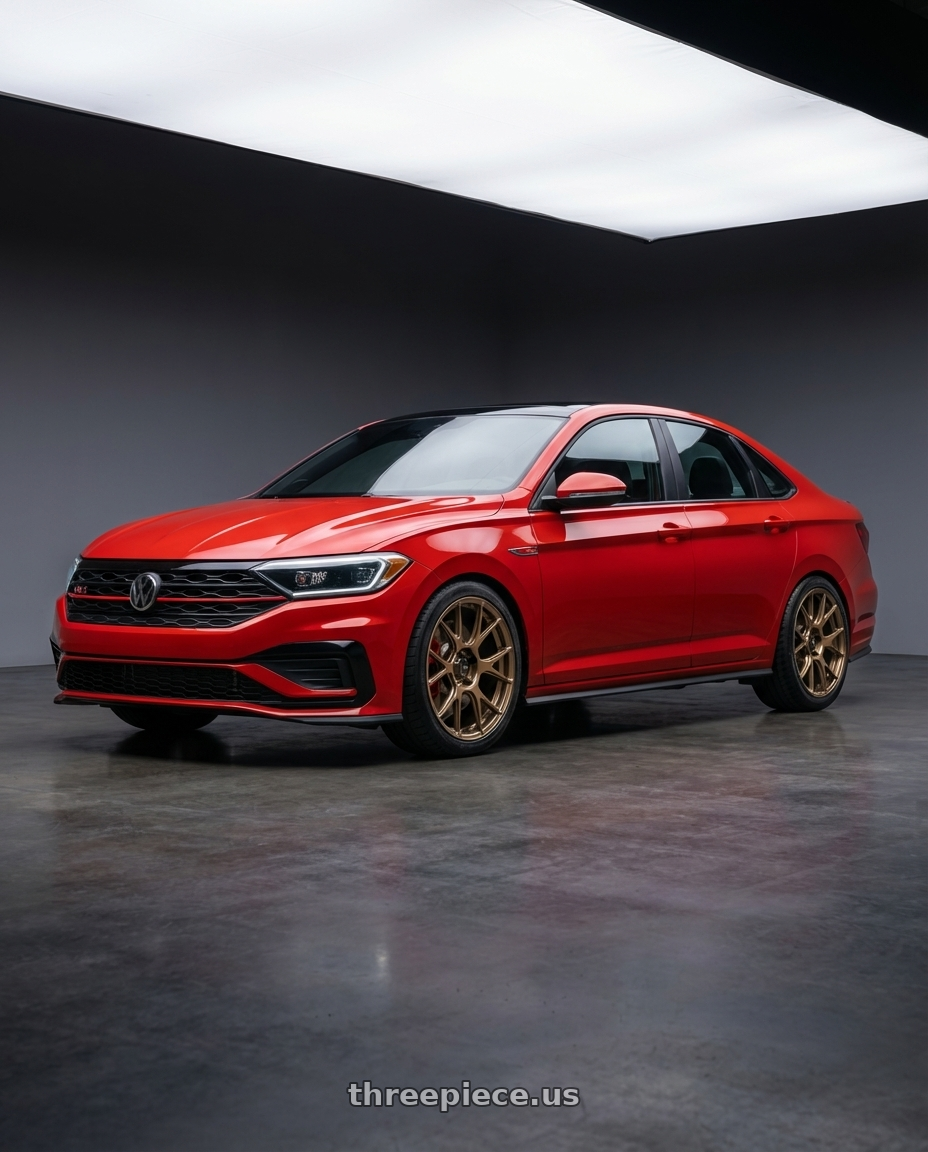 2023 Volkswagen Jetta GLI MK7 with Konig Ampliform 5x112 18x8.5+43 Gloss Bronze wheels