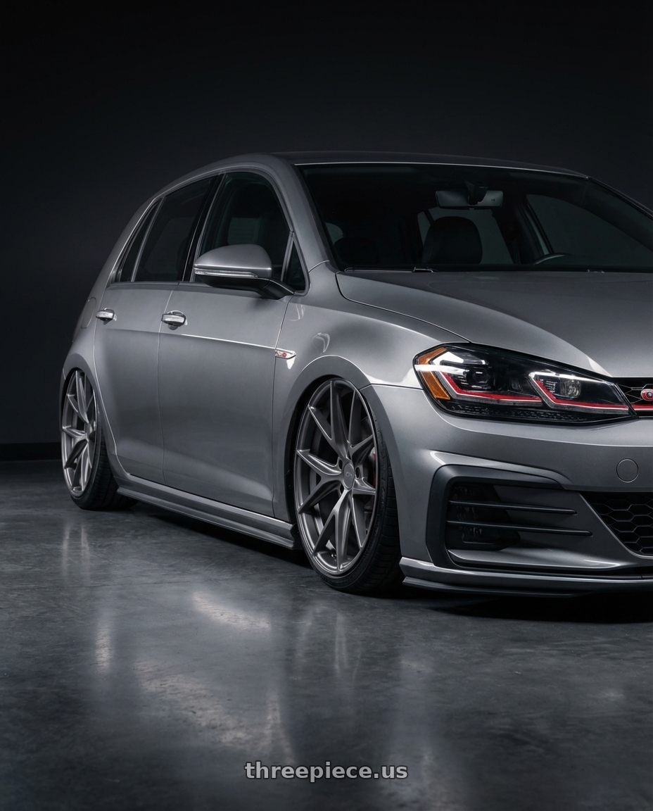 2019 Volkswagen GTI MK7 with Niche 1PC M116 MISANO 5X112 19X8.5 +42 MATTE GUN METAL wheels