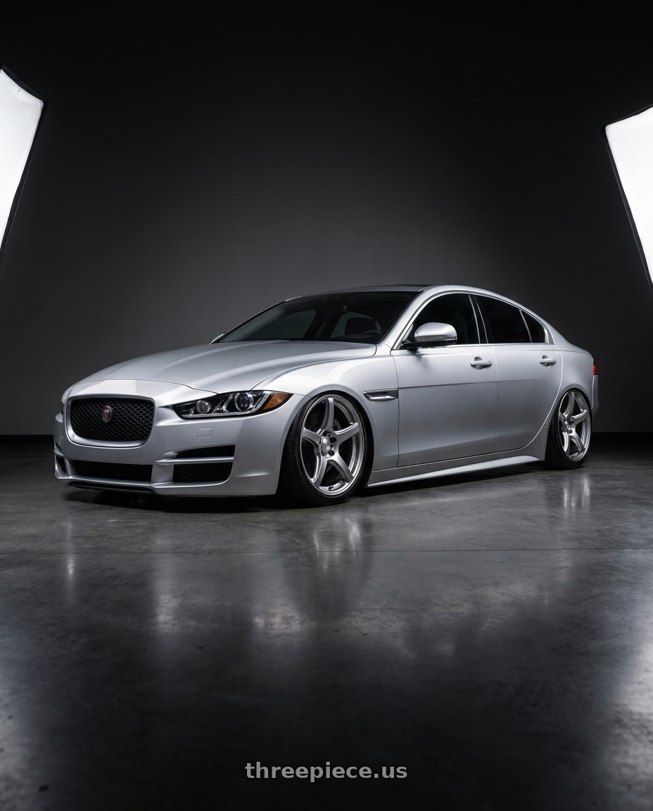 2017 Jaguar Xe with Work Emotion T5r 5x114.3 19x10.5 +15 Glow Silver wheels