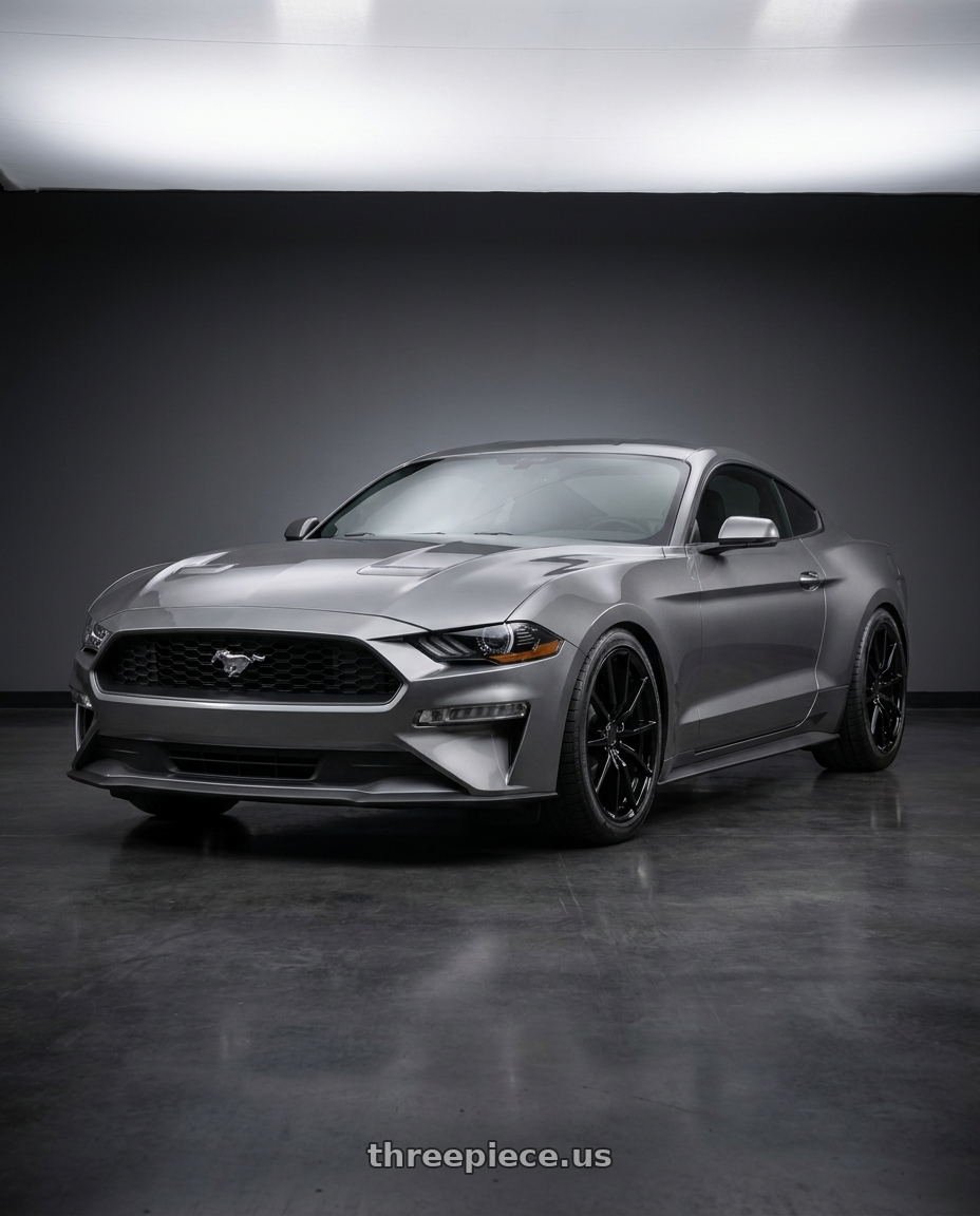 2021 Ford Mustang GT with MRR M350 5x114.3 19x10  +40 Gloss Black fit Mustang wheels