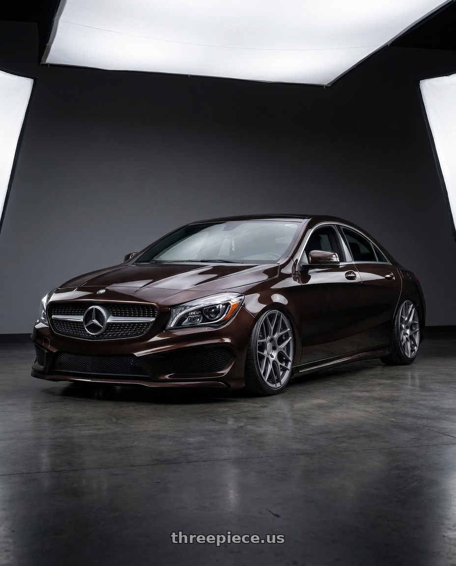 2018 Mercedes-Benz CLA C117 with Aodhan AFF2 5x112 19x8.5+35 Matte Gray wheels