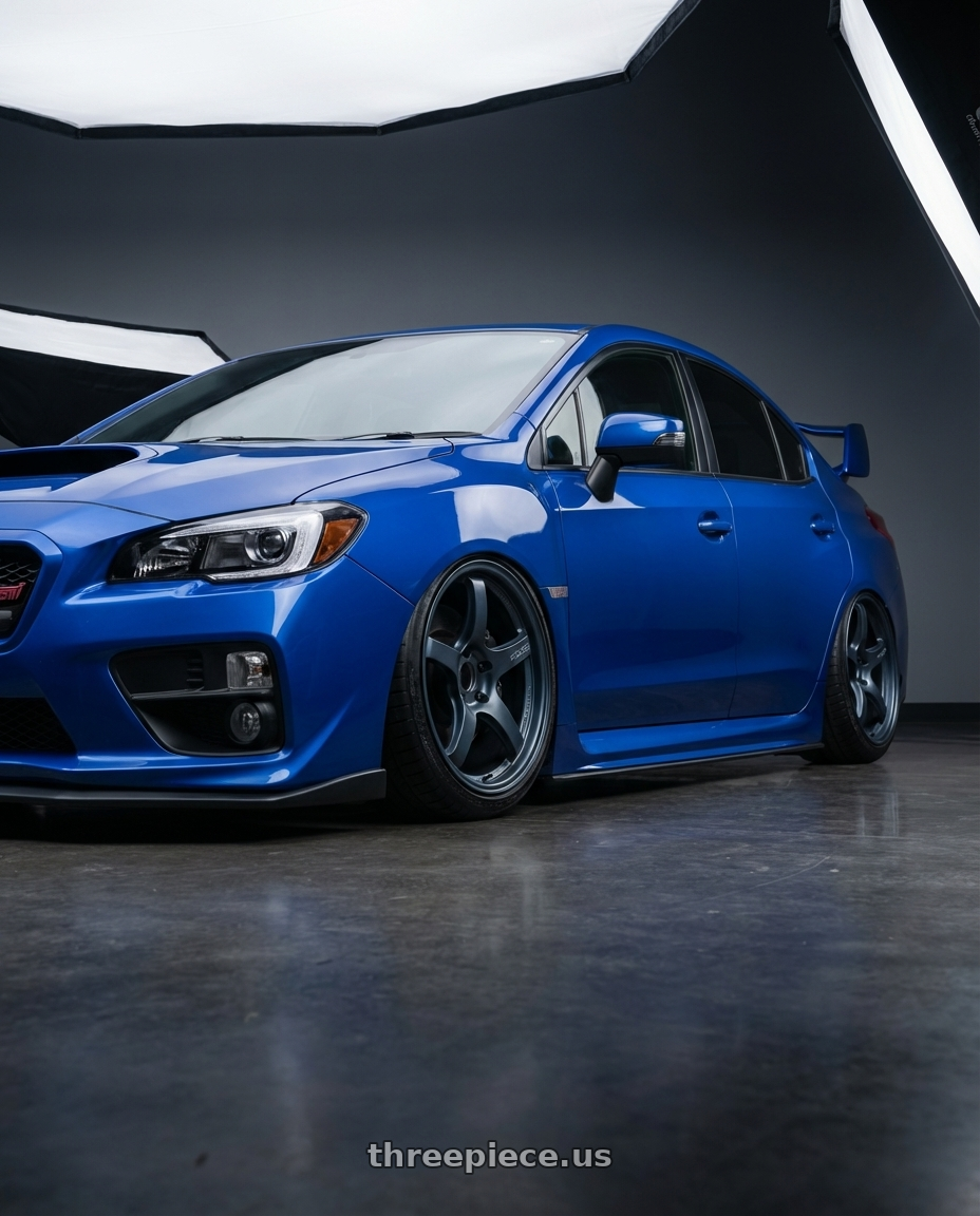 2013 Subaru WRX STI with Gram Lights 57CR 5x114.3 18x9.5+12 Gunblue II wheels