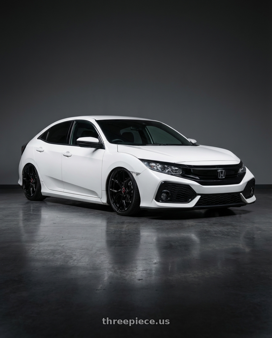 2024 Honda Civic with Vossen HF-5 19x8.5 / 5x114.3 / ET32 / Flat Face / 73.1 - Gloss Black Wheel - HF5-9N60 wheels