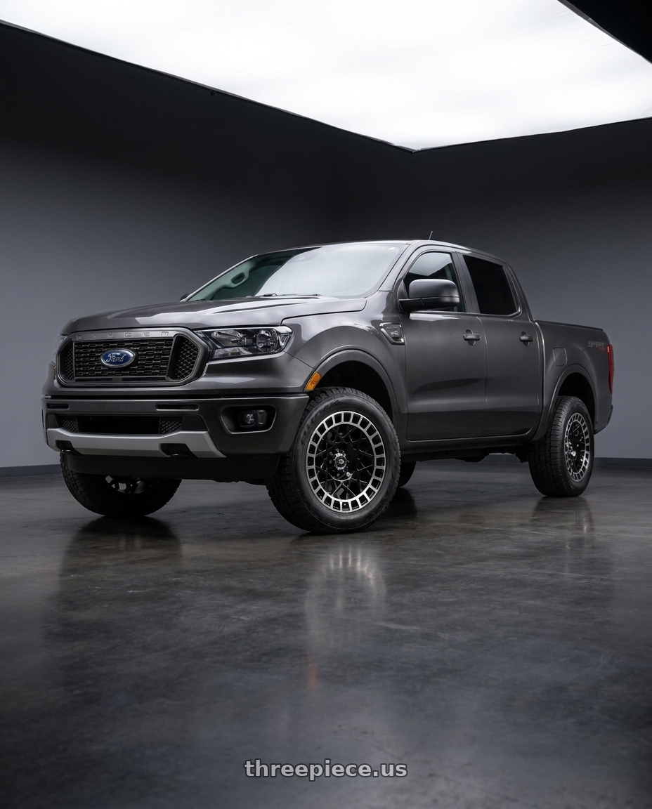 2021 Ford Ranger XL with Vision Street-Designs 349 Savage 6x139.7 17x8.5+12 Gloss Black Machined Lip wheels