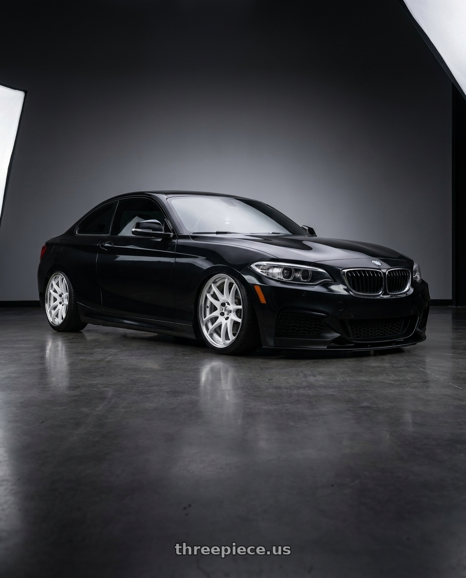 2015 bmw m235i with Work Cr 2P 5x120 18x8.5 +38 Gloss White wheels