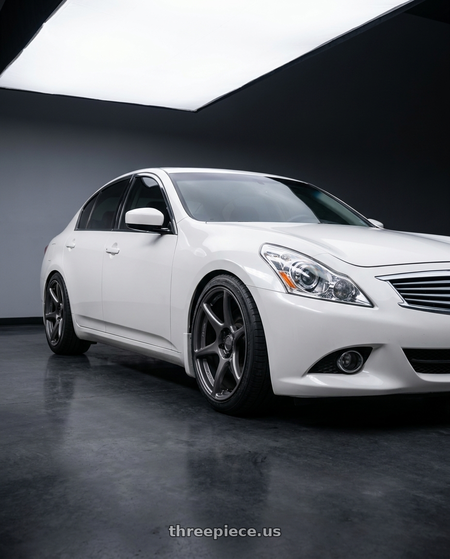 2012 Infiniti G37 with Kansei K11G Tandem 5x114.3 19x9.5 22 Gunmetal wheels