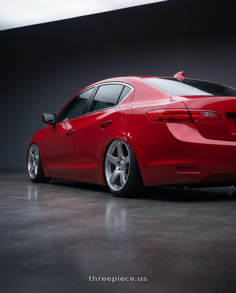 2012 Acura ILX with Ssr Gtv01 5x114.3 17x7+50  GLARE SILVER wheels rear three quarter view slight stretch tires