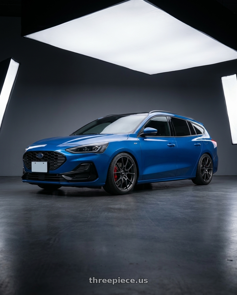 2024 Focus wagon st line with Volk Racing G025 5x114.3 19x8.5+42 Matte Gunblack / Rim Edge DC wheels