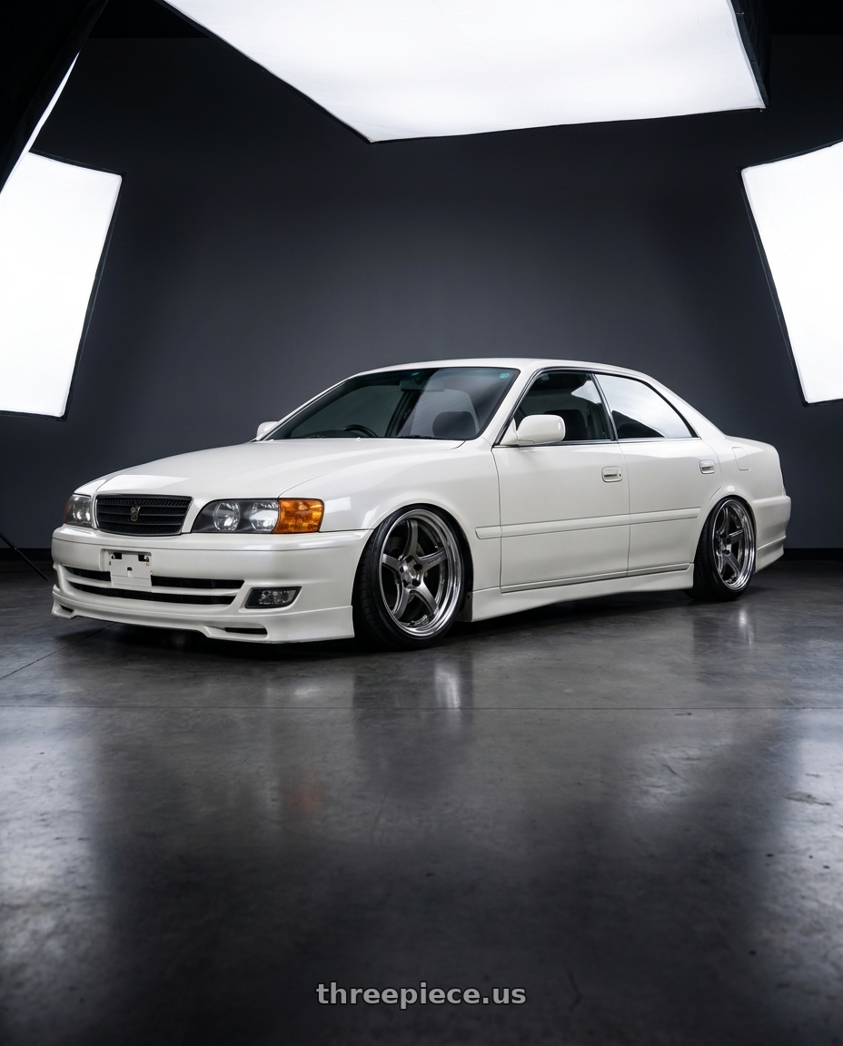 1998 toyota chaser tourer v with Work T5R 2P 5x114.3 18x10.5 +22 GT SILVER wheels