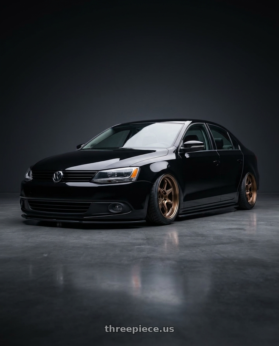 2013 Jetta TSI mk6  with Advan Racing R6 5x112 18x8.0 +42 RACING COPPER BRONZE wheels