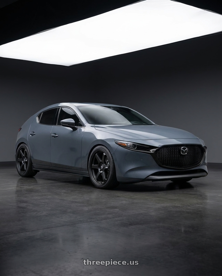 2023 Mazda Mazda3 Turbo with ESR Wheels APEX SERIES AP6 5x114.3 18x10.5 +22 Matte Black wheels
