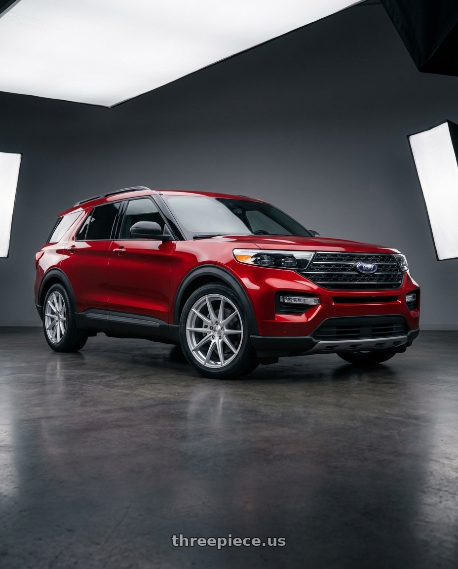 2026 ford explorer with RTX Contour 5x114.3 18x8 +42 Silver wheels
