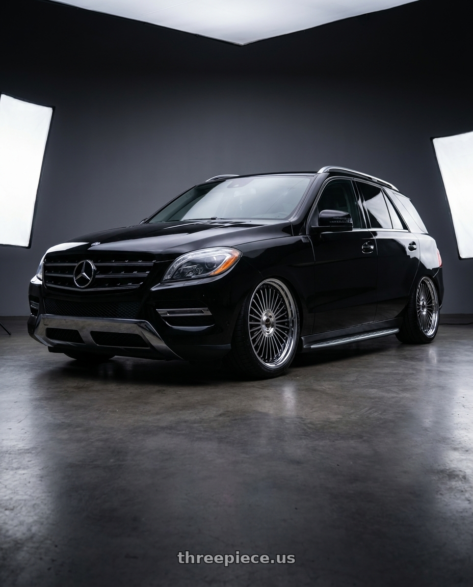 2014 Mercedes ML550 with Work Emitz Black Polish 5x105 20x11.0 +0 wheels