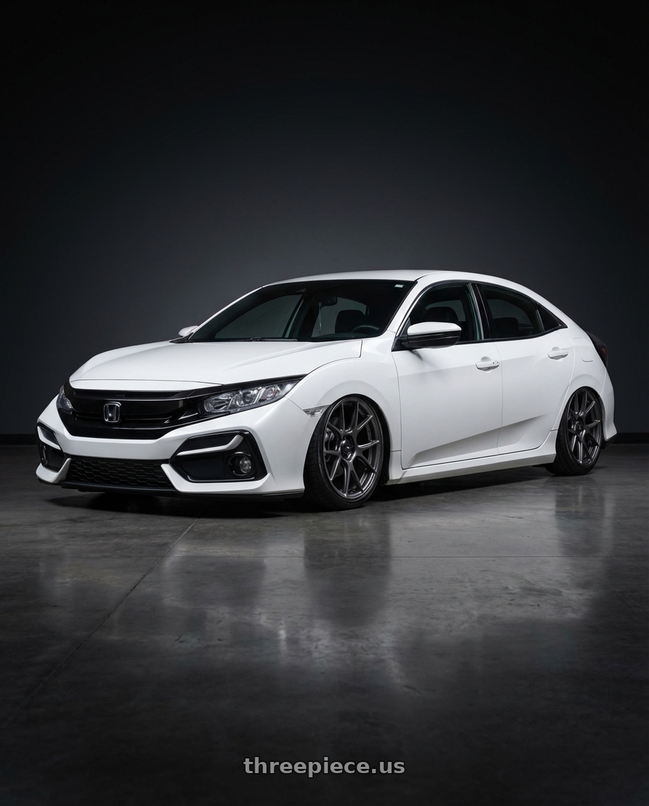 2024 Honda Civic with Konig Ampliform 5x114.3 19x9.5+25 Dark Metallic Graphite wheels