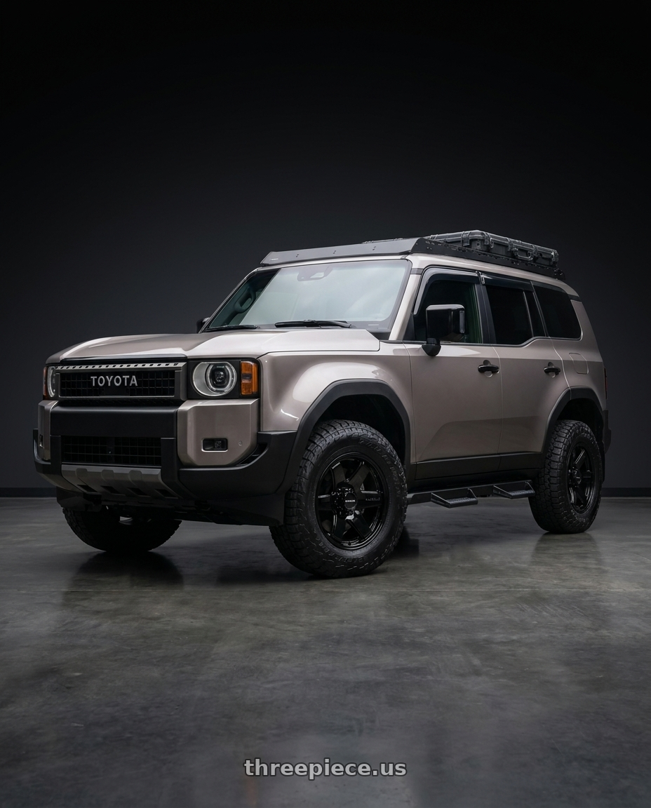 2024 toyota landcruiser with Raceline 942B Addict 6x139.7 18x8 35 Gloss Black wheels