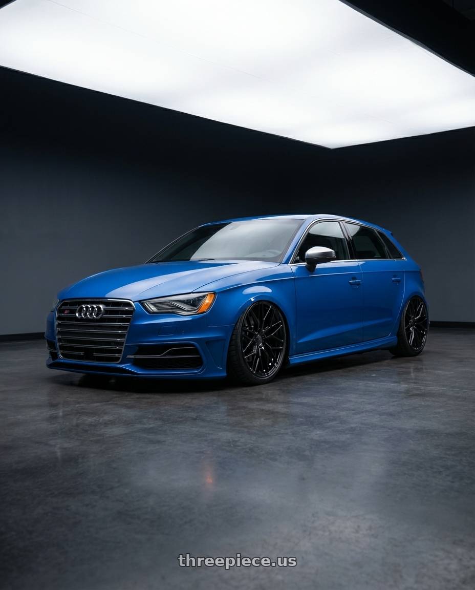 2019 Audi S3 8V with Avant Garde Wheels M520R 5X112 19x9.5 +40 Gloss Black wheels