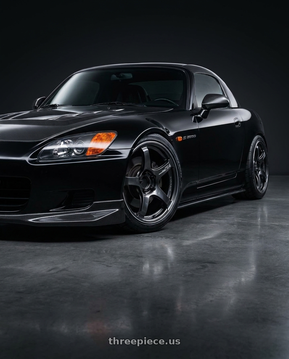 2000 Honda S2000 with Advan Racing TC4 5x114.3 17x8.0 +45 BLACK GUNMETALLIC & RING wheels