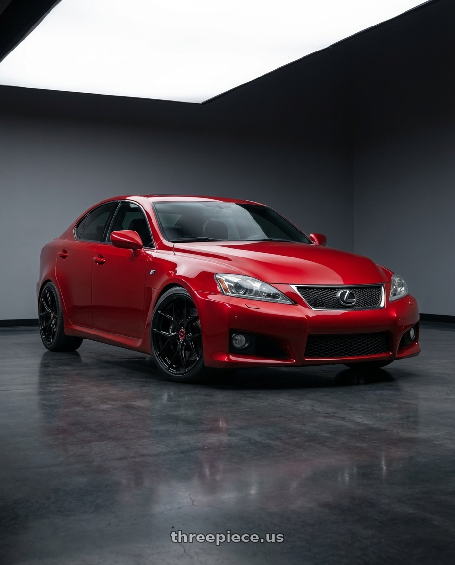 2012 Lexus IS-F with Vossen HF-5 19x8.5 / 5x114.3 / ET32 / Flat Face / 73.1 - Gloss Black Wheel - HF5-9N60 wheels