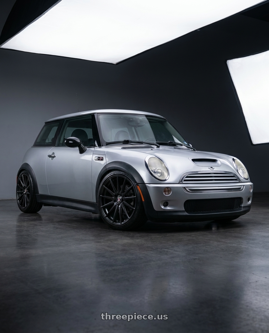 2004 Mini cooper s with Spec-1 SP-69 4x100/4x114.3 17x7.5 +42 Gloss Black wheels