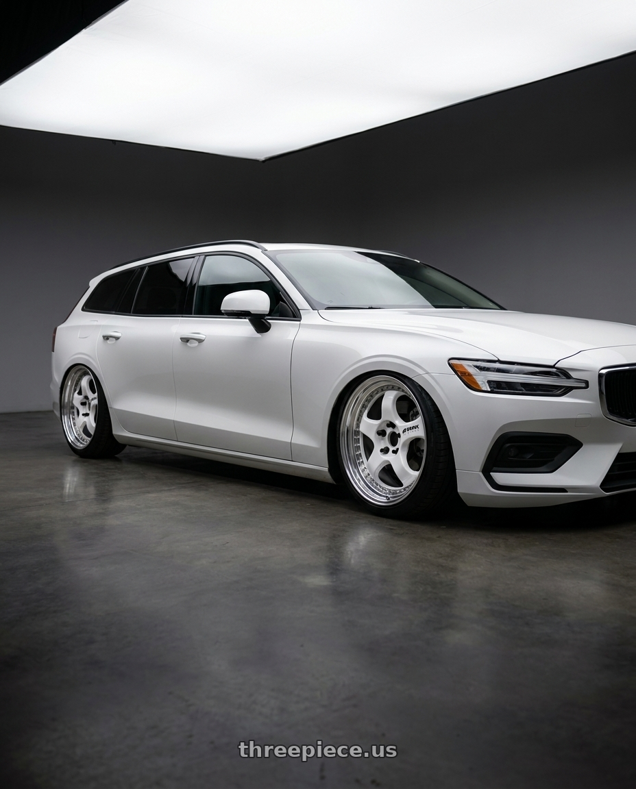 2020 Volvo V60 Momentum  with Work Meister S1 3P 5x108 19x8.5+41 A Disk White wheels