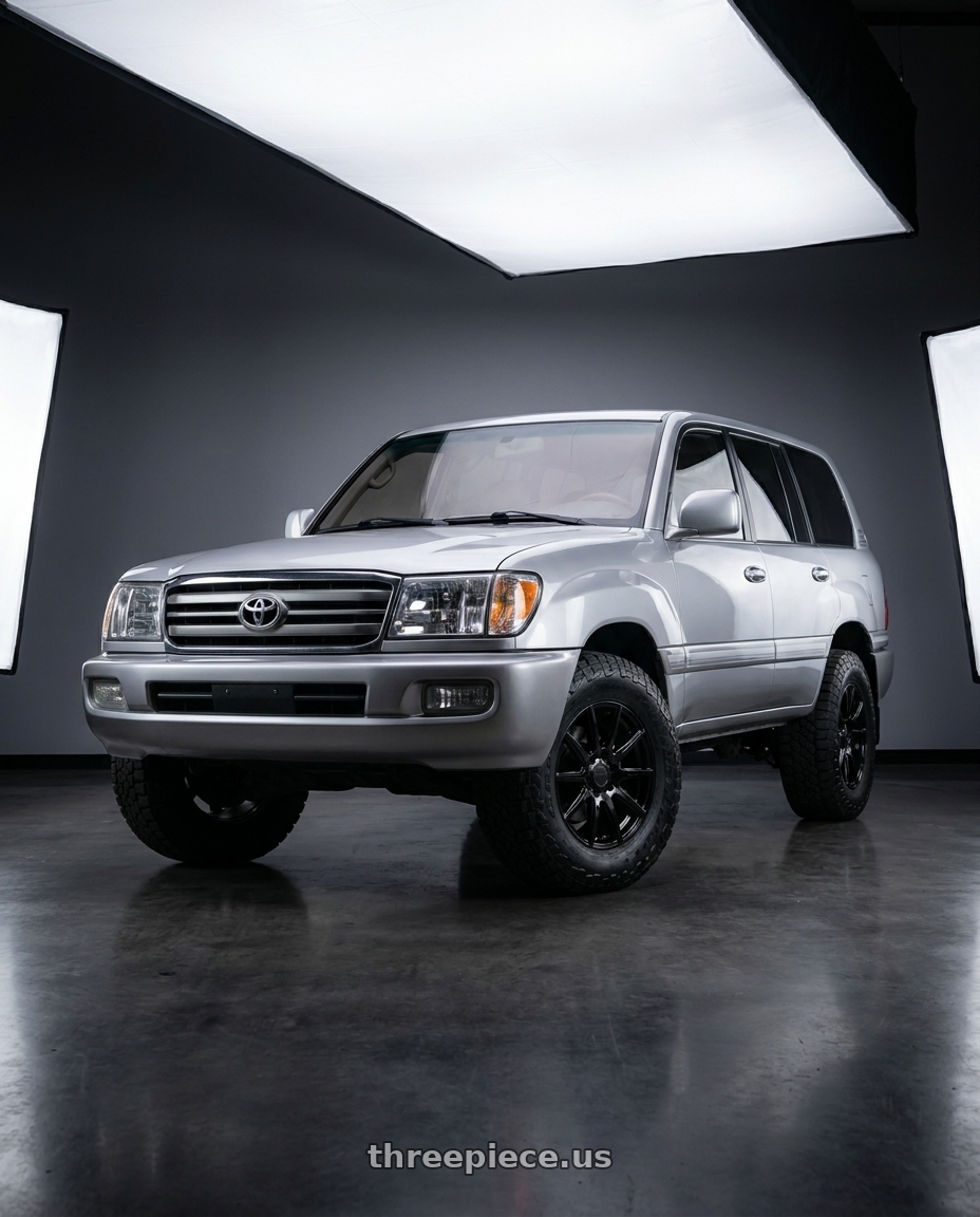2026 Toyota Land Cruiser with Raceline 159B Spike 6x139.7 18x8 35 Gloss Black wheels