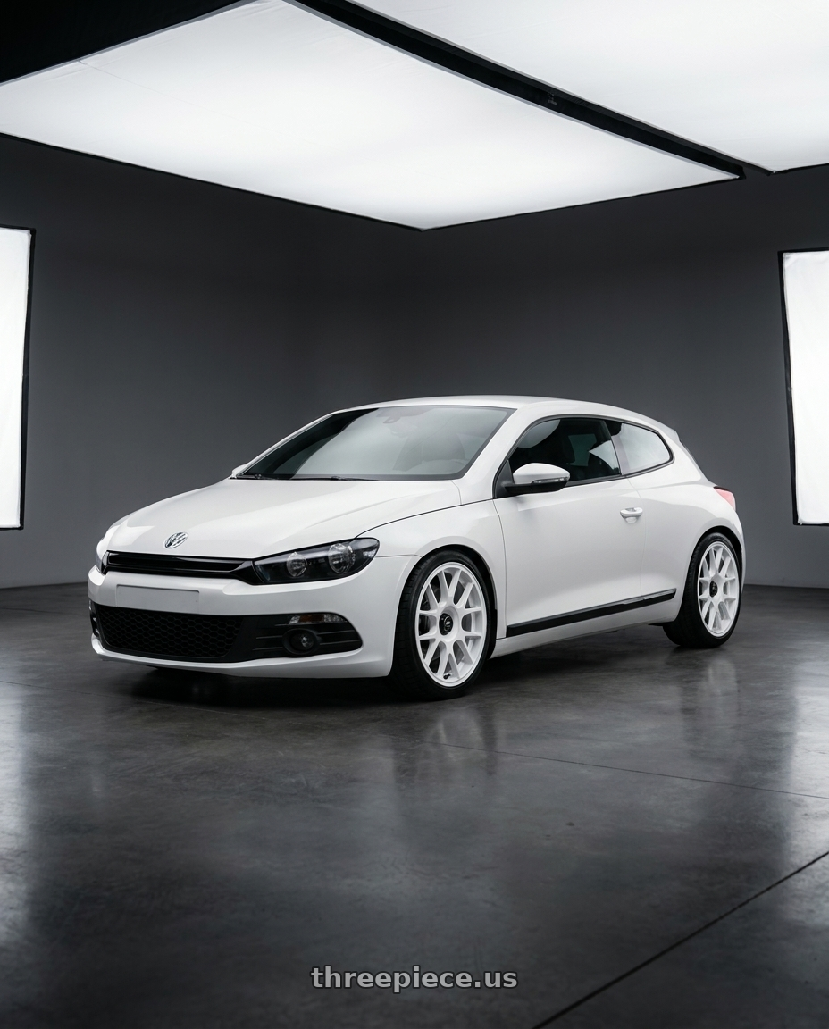 2009 Vw Scirocco 20 Tsi White with fifteen52 APEX 5x100 / 5x114.3 18x8.5 +35 RALLY WHITE (GLOSS WHITE) wheels