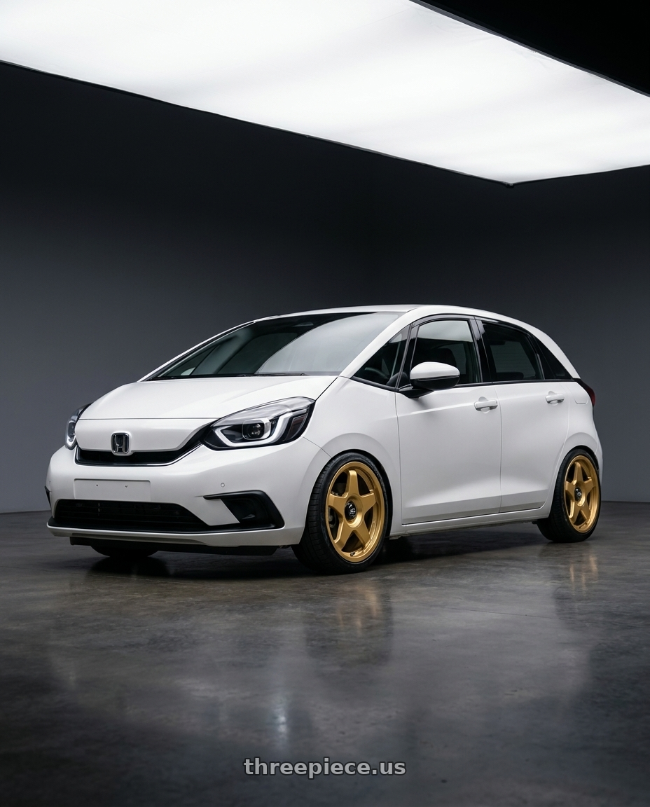 2021 Honda Fit with fifteen52 CHICANE 4x100 / 4x108 17x7.5 +42 GOLD (GLOSS GOLD) wheels